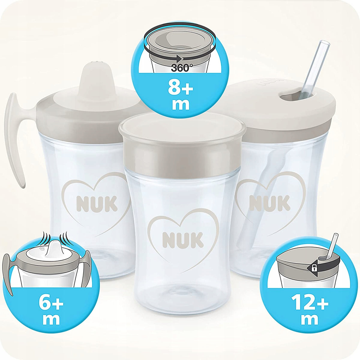 NUK Magic Cup HRNEK NEKAPEK 230 ml náustek 360 stupňů