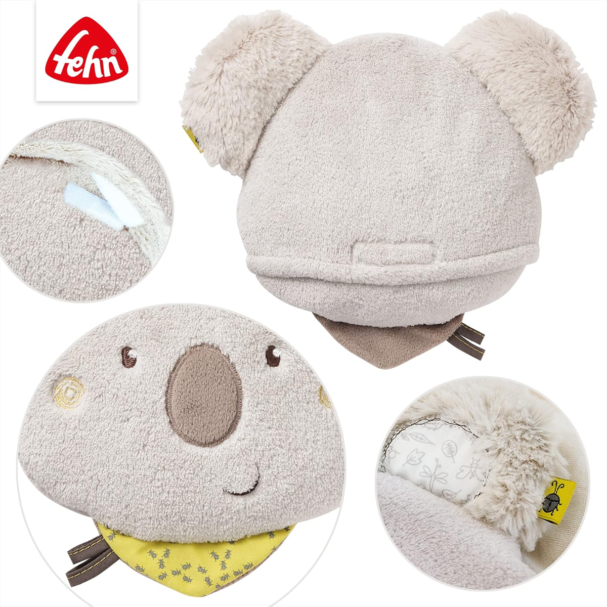 FEHN Koala Australia plyšový termofor s třešňovými peckami 20 x 20 cm