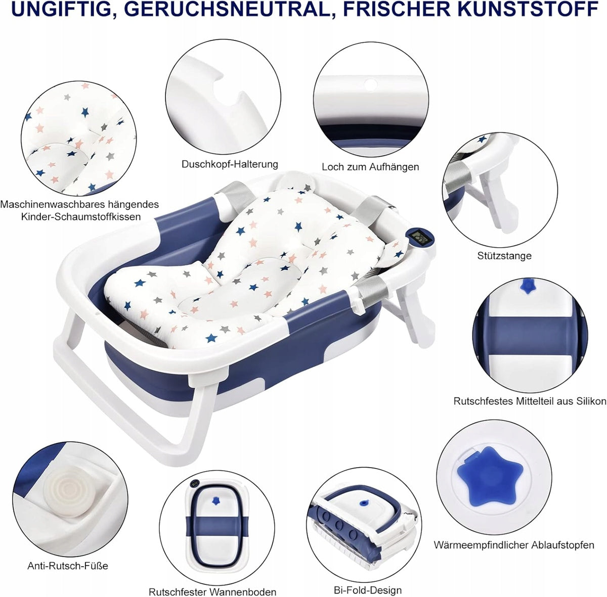 GLENMOREfolding bath tub with drain and thermometernew condition, replacement packaging