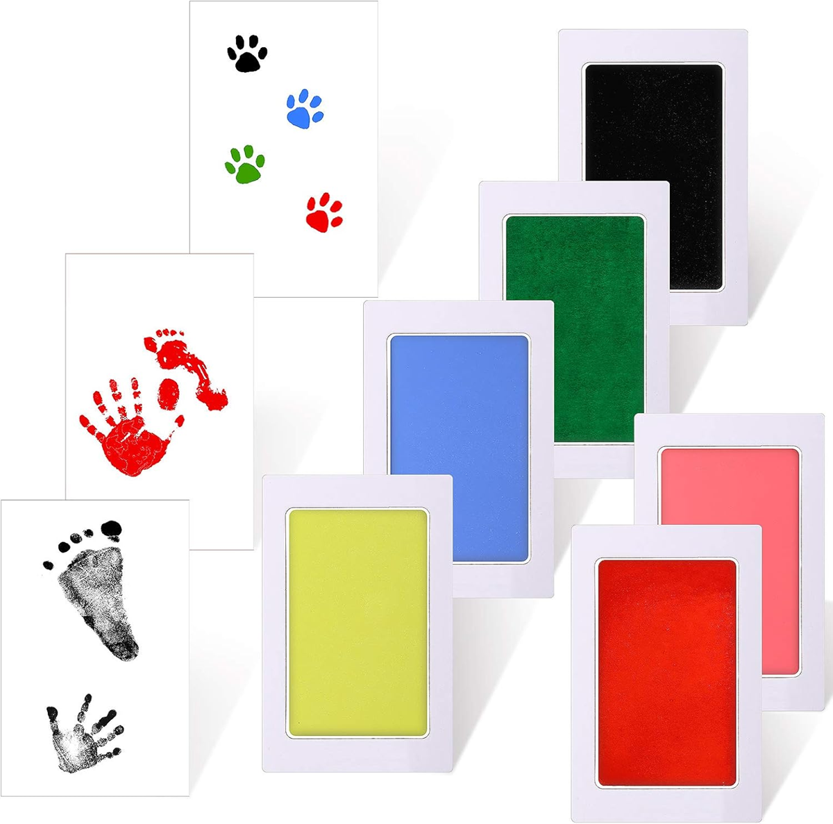 OUTUS handprint and footprint kit - 6 ink pads, 12 sheets