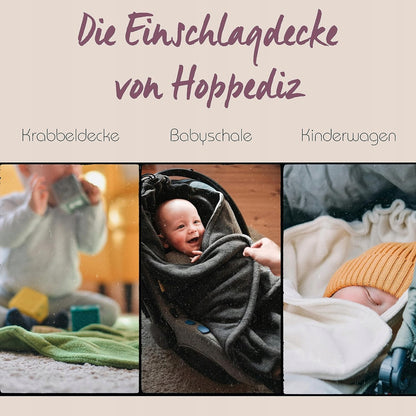 HOPPEDIZ zavinovačka deka do autosedačky 3 a 5bodové pásy FLEECOVÁ