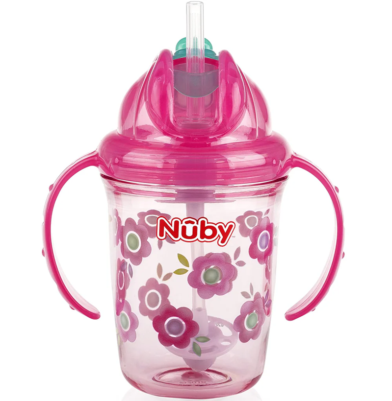 NUBY Flip-it Cup spill-proof cup with straw, 12+ months, 240 ml