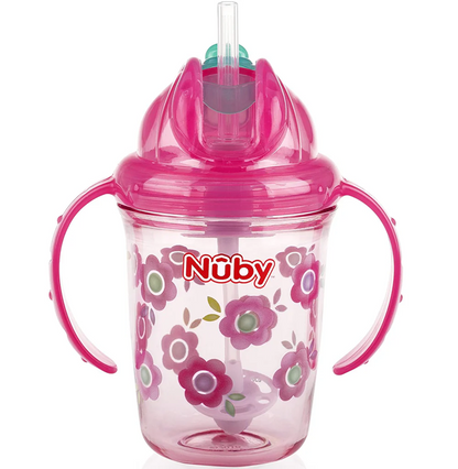NUBY Flip-it Cup spill-proof cup with straw, 12+ months, 240 ml
