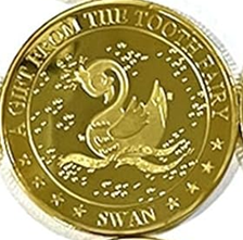 BRADOC Zâna Măseluță monedă metalică aurită pentru pus sub pernă, 4 cm, LEBĂDĂ