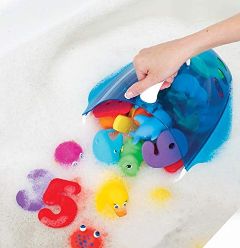 Munchkin Bath Toy Scoop košík na koupací hračky modrý