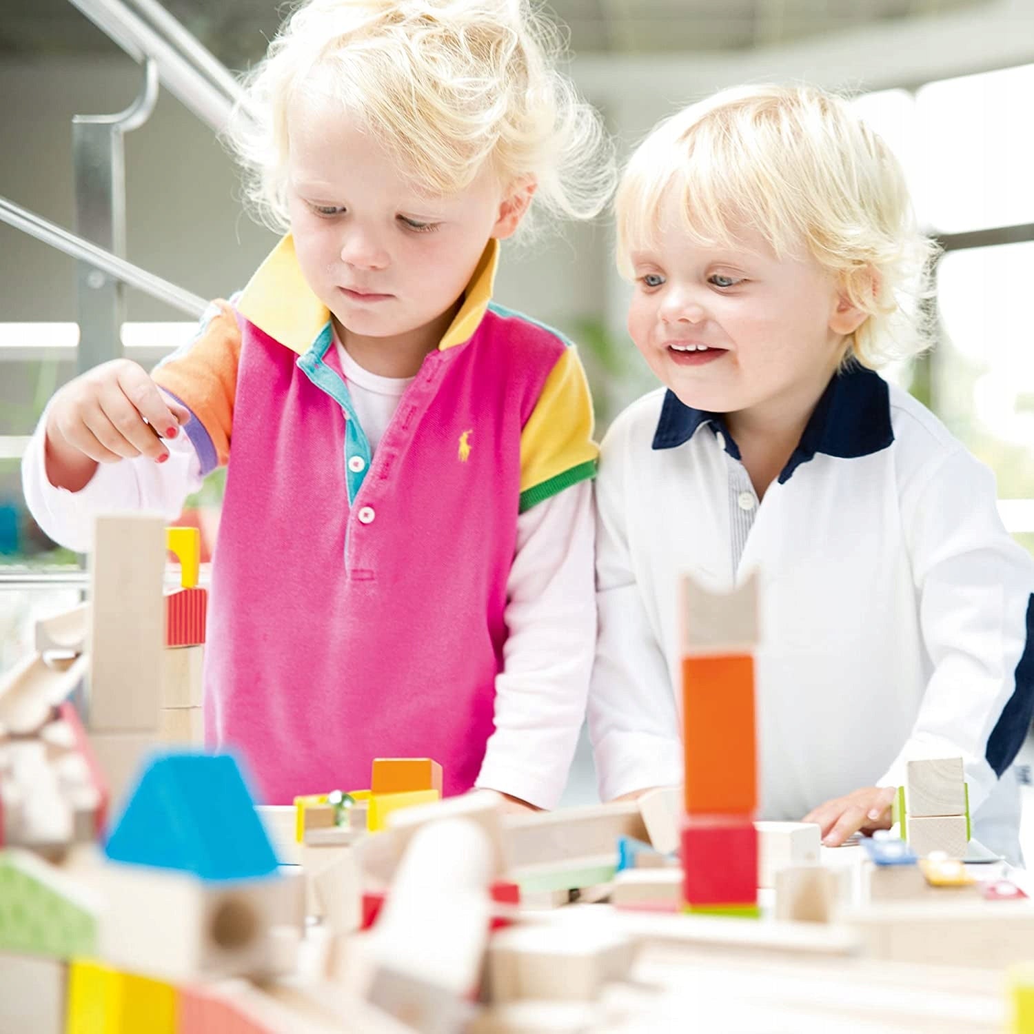 ROBA wooden marble run building blocks, 100 pcs.