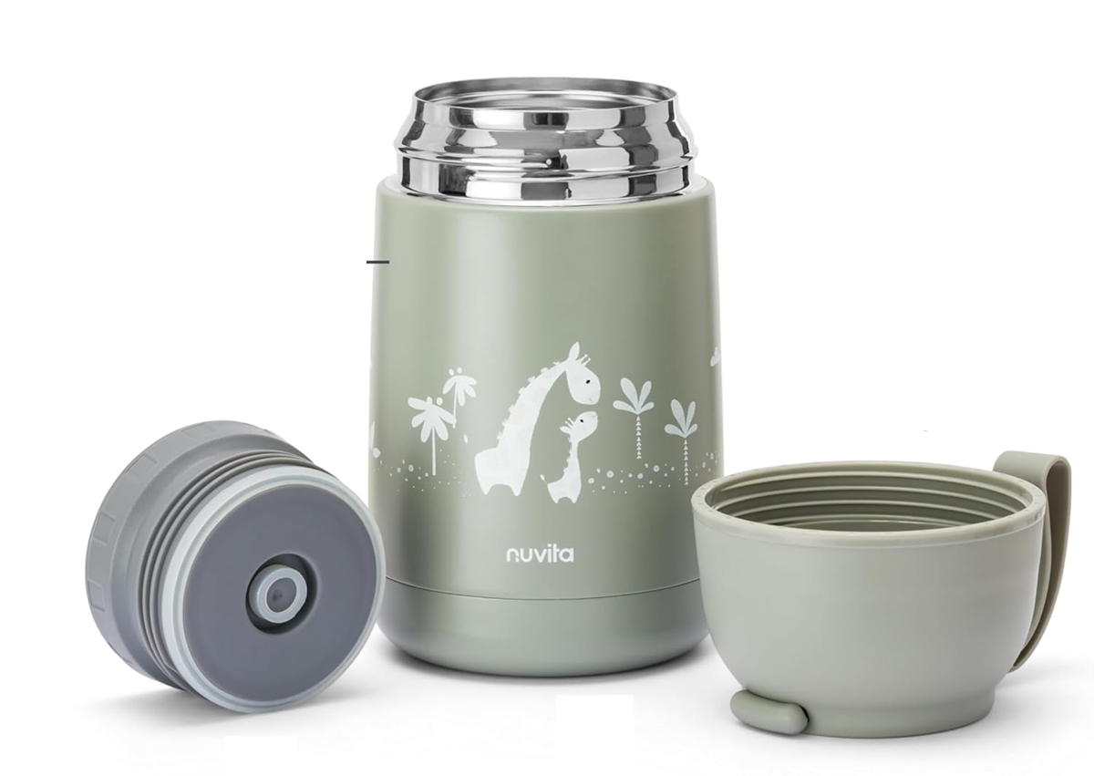NUVITA 4475 Speisethermoskanne aus Edelstahl, 620 ml, 0+, GIRAFFEN – Produktfoto 2