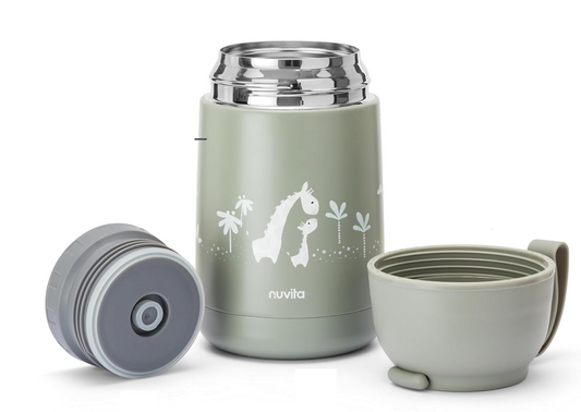 NUVITA 4475 stainless steel food thermos 620 ml 0+ GIRAFFES – product image 2