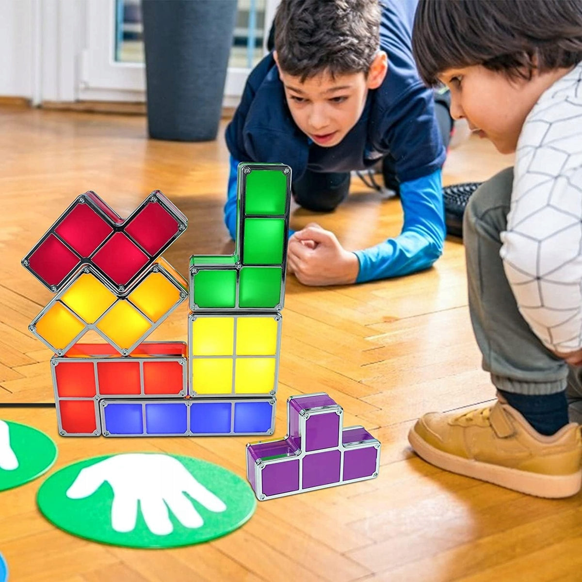 JUSTUP The Magic Block noční LED lampička 7 prvků 7 barev TETRIS