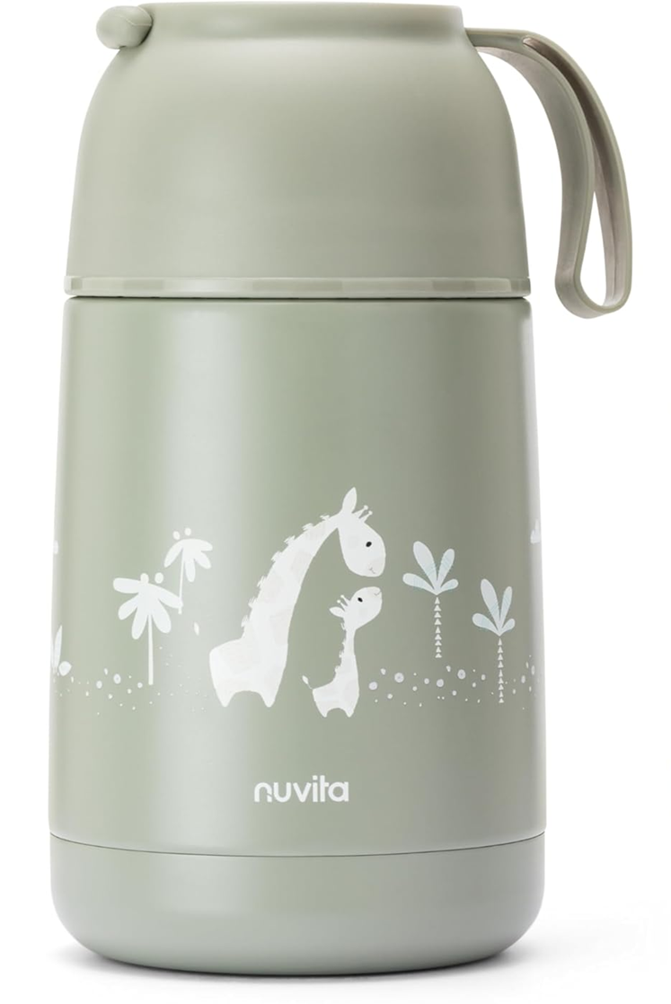 NUVITA 4475 Speisethermoskanne aus Edelstahl, 620 ml, 0+, GIRAFFEN