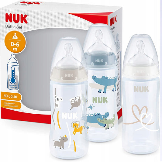 NUK No Colic set de biberoane 3x 300 ml 0-6
