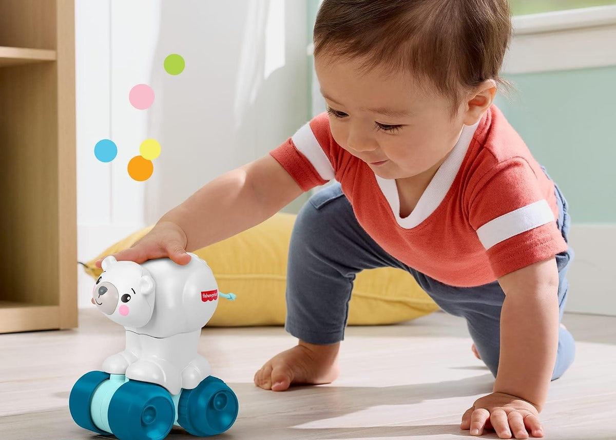 FISHER-PRICE smyslový jezdící lední medvídek pro učení lezení 9 m+