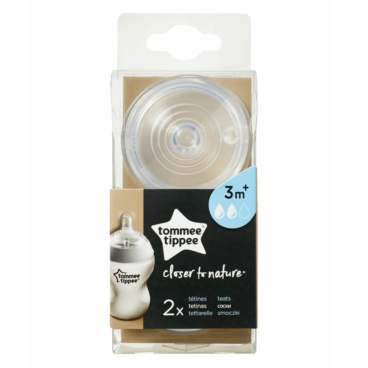 TOMMEE TIPPEE Closer to Nature smoczki do butelek x2