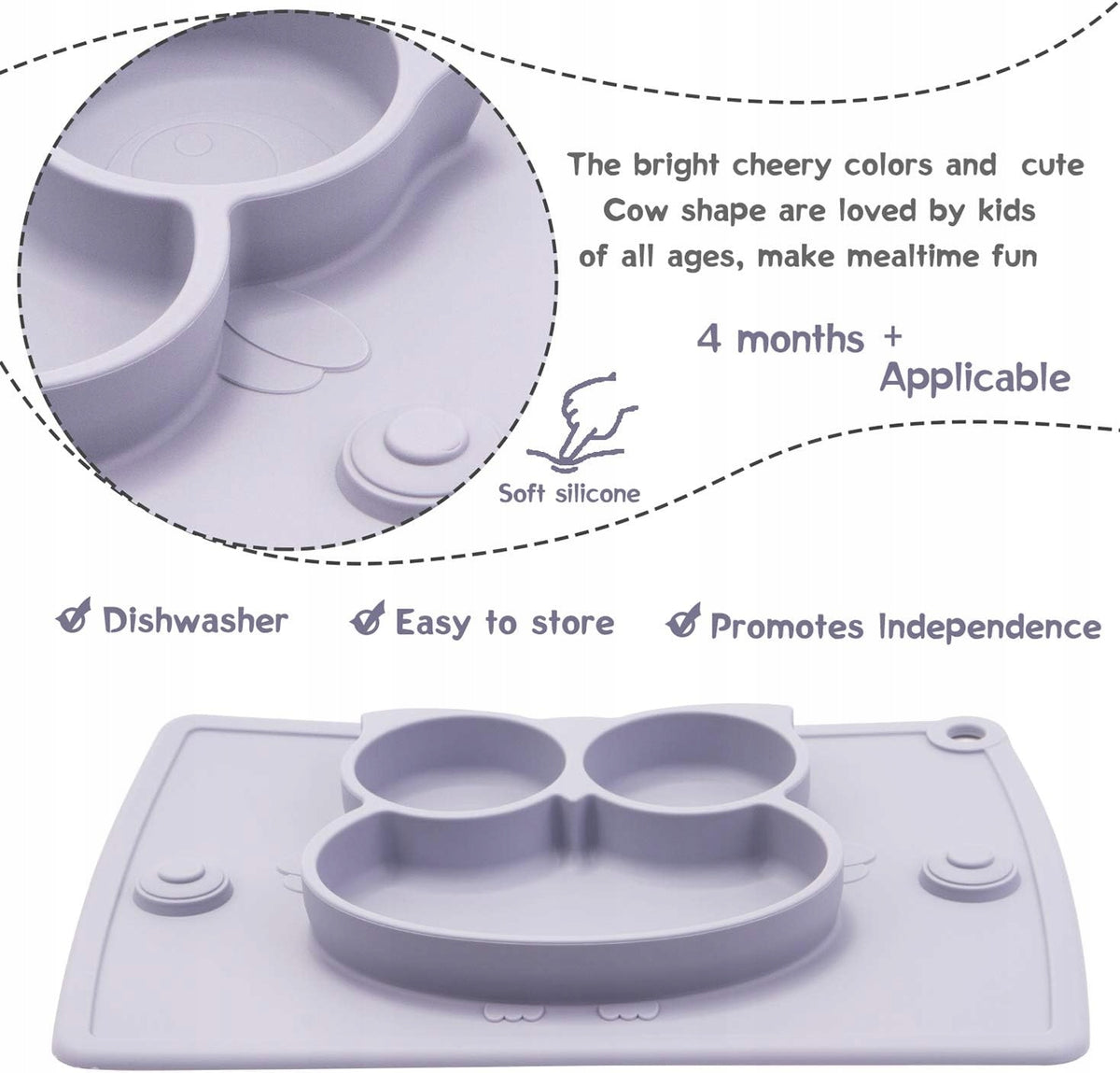 NOVOSintegrated mat with three-piece platematerial siliconeGood, new condition, replacement packaging