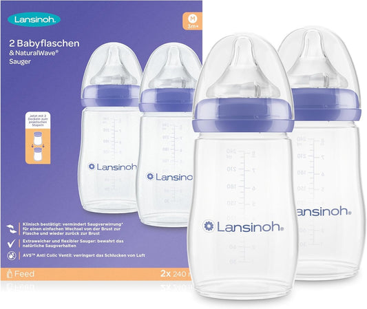 LANSINOH bottle 240ml M teat x2