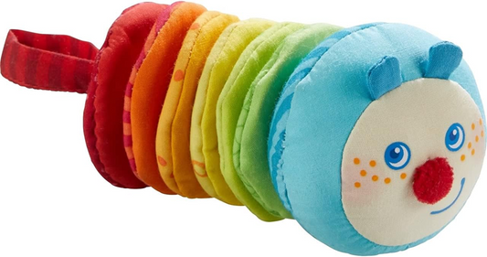 HABA skládací a chrastící housenka Mina 18 cm 6 m+