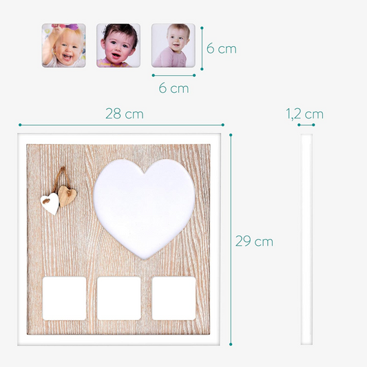 NAVARISphoto frame and hand and footprintsage 6 m+colour whitedimensions shown on one of the photosmaterials