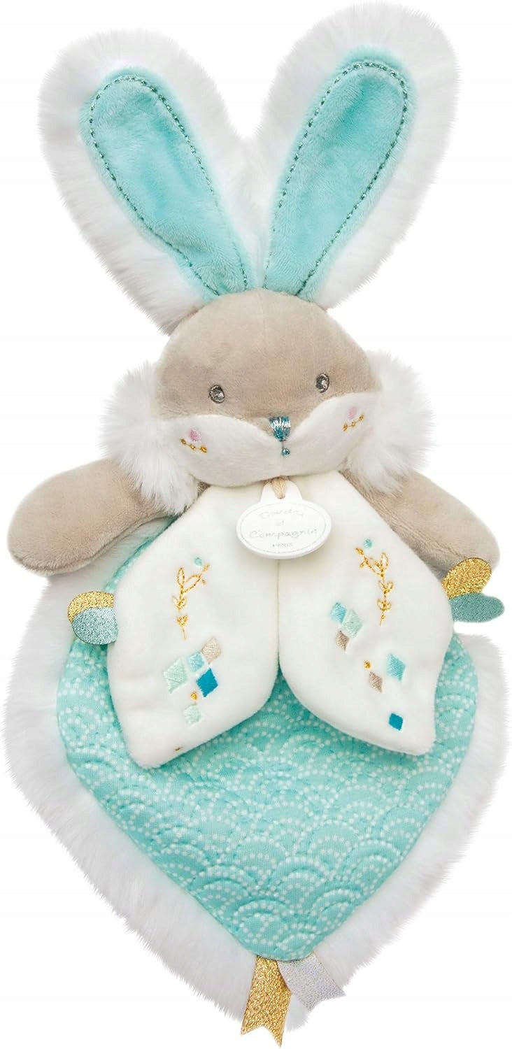 DOUDOU et COMPAGNIE rabbitcomforter cuddly toyage 0 +colour white and bluematerial 100% polyesterfree of