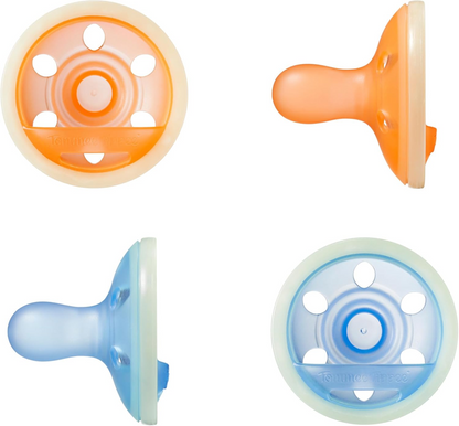 TOMMEE TIPPEE dudlík uklidňující Breast Like x4 6-18 měsíců SVÍTÍCÍ