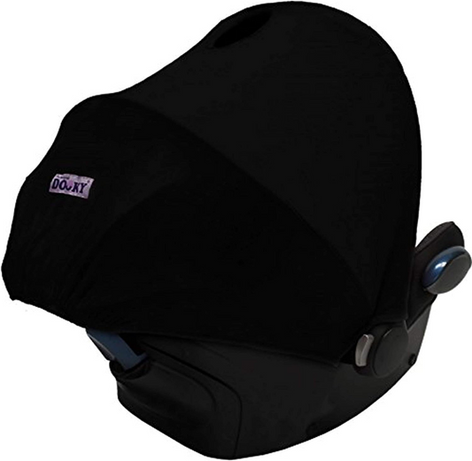 protection against UV radiation, wind, light, and noise, breathable material for child comfort