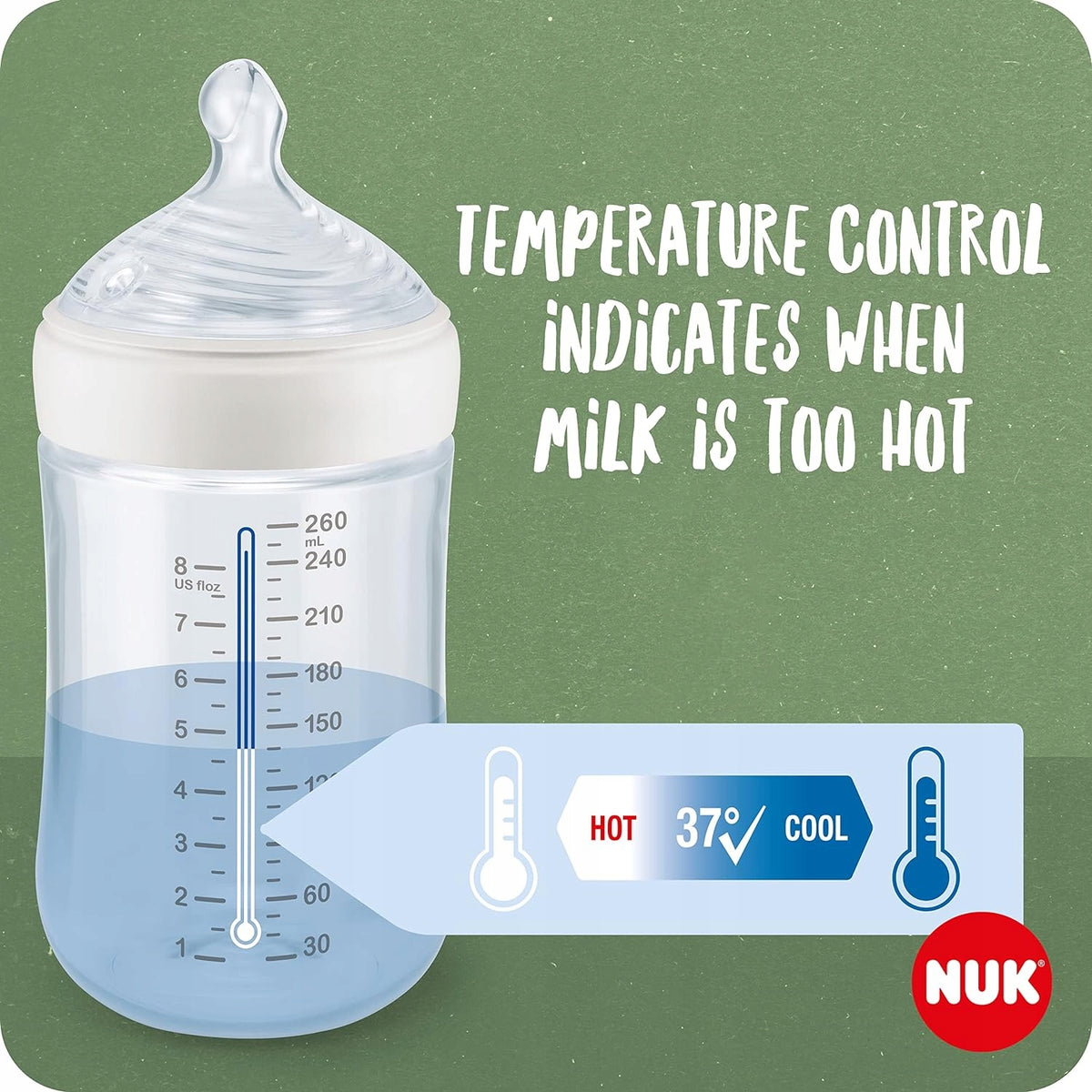 NUK for Nature sada 2 x láhev + dudlík kontrola teploty