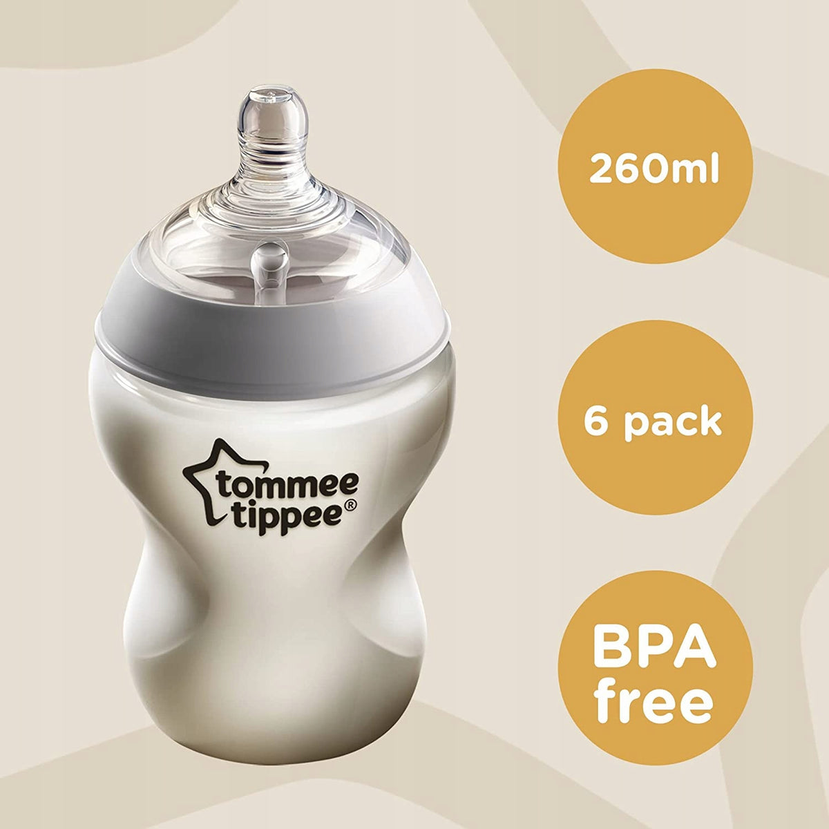 TOMMEE TIPPEE Sada s 6 lahvemi 260ml ANTI-KOLIK