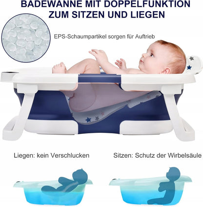 GLENMORE foldable bathtub with drain and thermometer