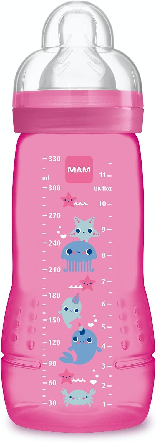 MAM Easy Active bottle 330 ml, size 3 teat, 4 m+ Sea