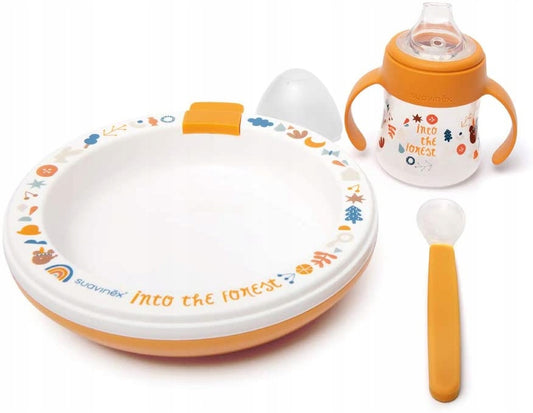 SUAVINEX súprava: termo tanier, pohár a lyžička FOREST