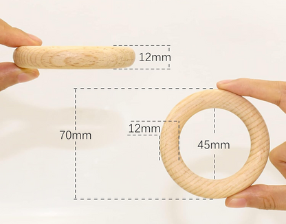 RUBY Ručně vyráběné dřevěné kousátka 7 cm 8 kusů