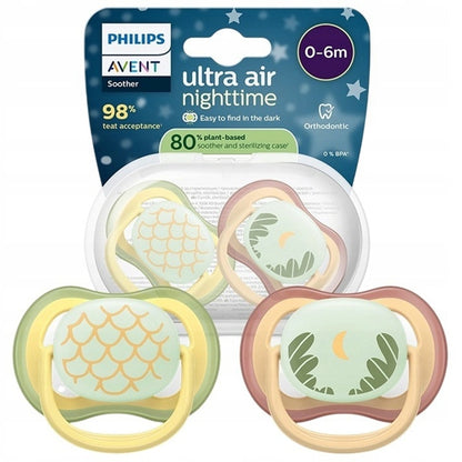 PHILIPS AVENT Ultra Air NIGHT soothers x2