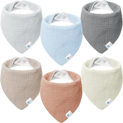 LULU MOON snap-button bandana bibs 0–36 months x6