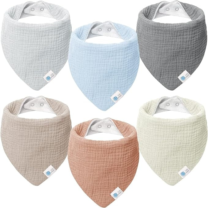 LULU MOON bryndáčky bandana na patent 0-36 měsíců x6