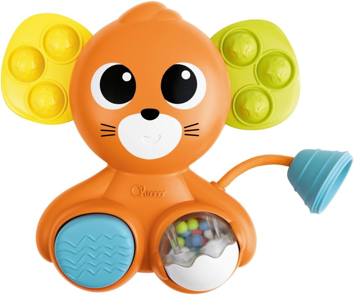 CHICCO Sensory Mouse with rattle and squeaker Pop It 18 x 19 cm