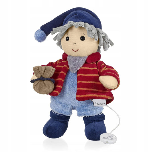 STERNTALER Sandmann przytulanka z pozytywką 23 cm "N, niebiesko-czerwona, dla dzieci od urodzenia