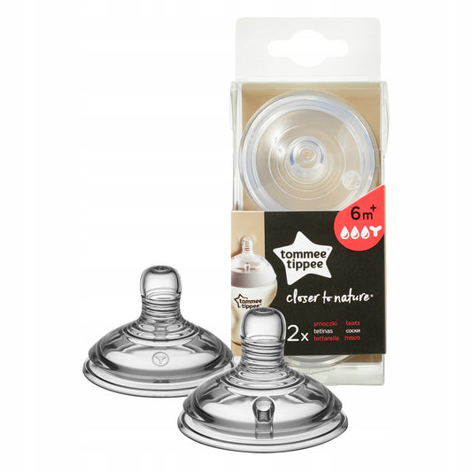 TOMMEE TIPPEE θηλή μπιμπερό CLOSER TO NATURE 6+ μηνών x2