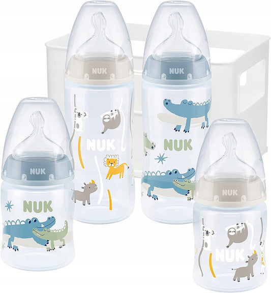 NUK First Choice+ startset 4 flessen + organizer mandje 0-6 m