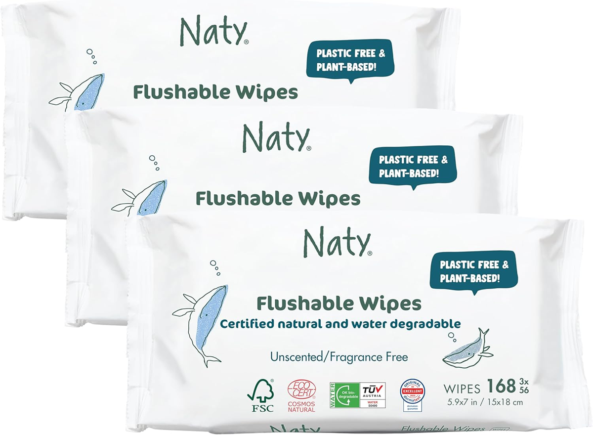 ECO BY NATY vlhčené ubrousky 3 x 56 splachovatelné kompostovatelné