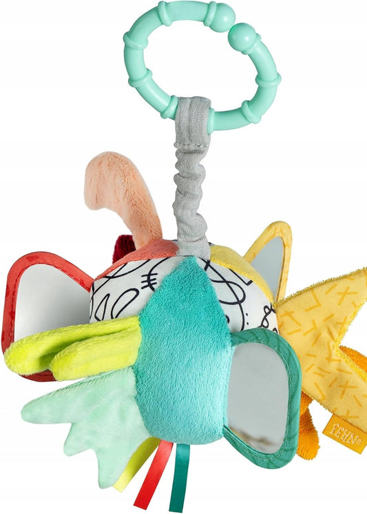 FEHN Dobabydoo csörgős és tükrös babakocsi, autósülés függőjáték, 23 cm
