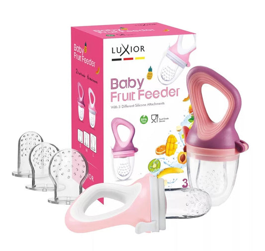 LUXIOR podavač dudlík na ovoce pro děti 3-12m 2 kusy 6 náustků