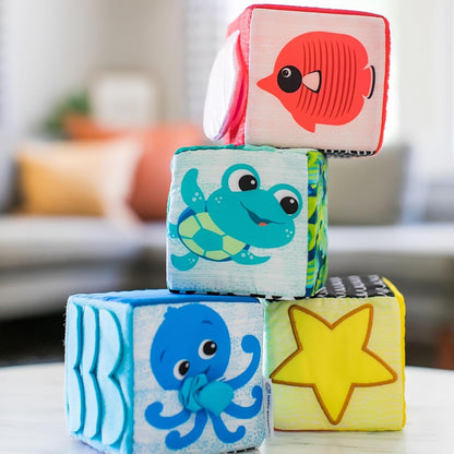 BABY EINSTEIN Explore & Discover Blocks měkké vzdělávací kostky 4 kusy