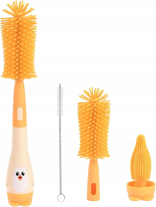 VICLOON 3v1 silikonové kartáče na čištění lahví, dudlíků a brček 28cm