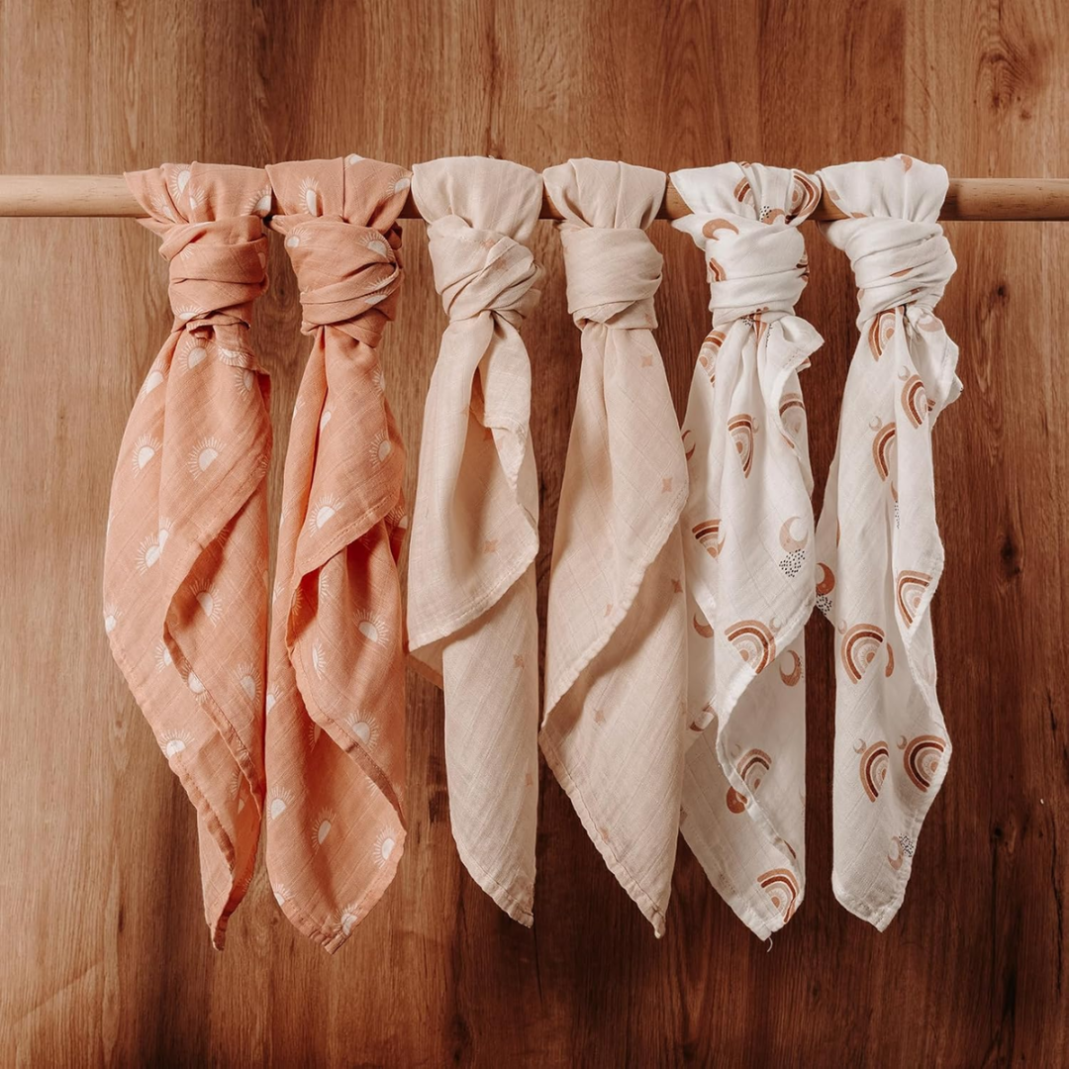 GLLQUEN muslin diapers x6