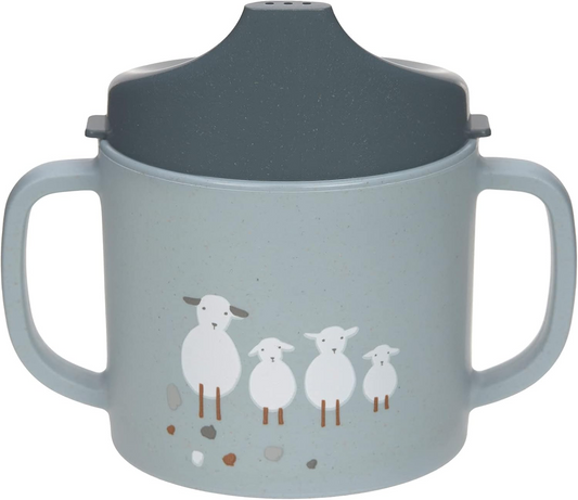LASSIG Sippy Cup Tiny Farmer Sheep hrnček s náustkom 150 ml 6 m+