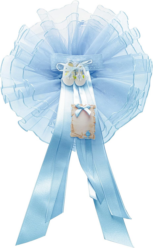 MARELI baby birth bow 32 cm ceramic tulle satin