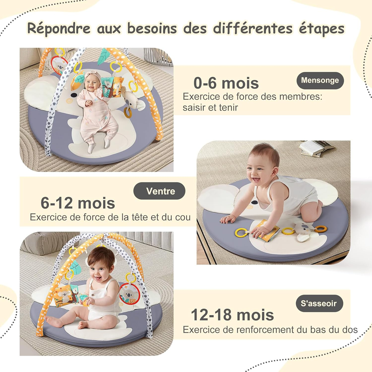SUIHUOOO educational play mat with toys