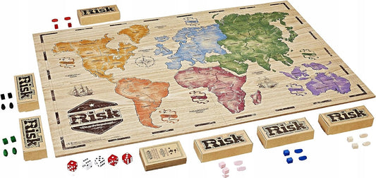 HASBRO Risk strategická hra s dřevěnou hrací deskou a figurkami, FRENCOUZSKÁ VERZE