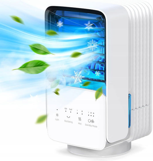 OMISOON Air Cooler μίνι κλιματιστικό 700 ml με οθόνη αφής και φωτισμό