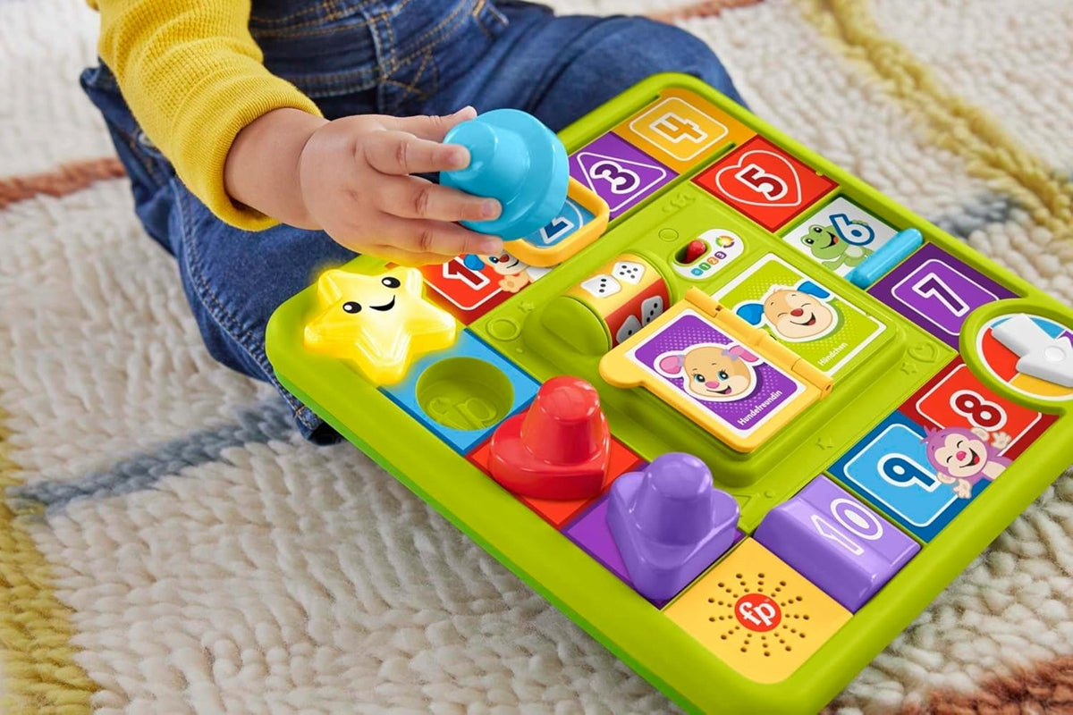 FISHER-PRICE HRB74 interaktivní herní deska 40 zvuků NĚMECKÝ JAZYK