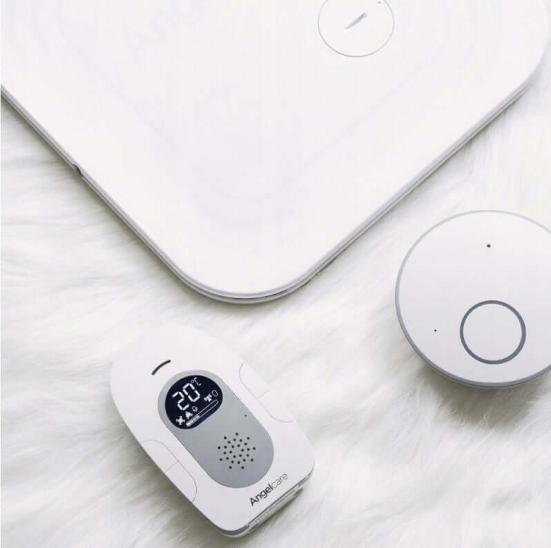 ANGELCARE SmartSensor Pro2 niania elektroniczna + 2 czujniki ruchu, biały zestaw z monitorem i czujnikami